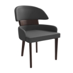 Picture of Dining Chairs with Curved Open Back in Rubberwood