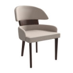 Picture of Dining Chairs with Curved Open Back in Rubberwood