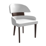 Picture of Dining Chairs with Curved Open Back in Rubberwood