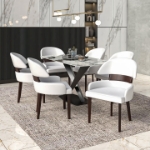 Picture of Dining Chairs with Curved Open Back in Rubberwood