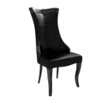 Picture of Dining Side Chair Upholstered in Leather/Velvet with Rubberwood Legs