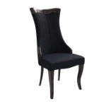 Picture of Dining Side Chair Upholstered in Leather/Velvet with Rubberwood Legs