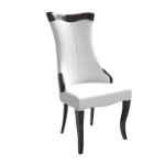 Picture of Dining Side Chair Upholstered in Leather/Velvet with Rubberwood Legs