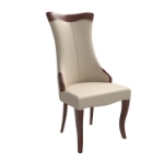 Picture of Dining Side Chair Upholstered in Leather/Velvet with Rubberwood Legs