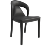 Picture of Dining Chair Upholstered in Leather with Steel Legs and an Open Back Design