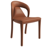 Picture of Dining Chair Upholstered in Leather with Steel Legs and an Open Back Design