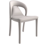 Picture of Dining Chair Upholstered in Leather with Steel Legs and an Open Back Design