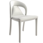 Picture of Dining Chair Upholstered in Leather with Steel Legs and an Open Back Design