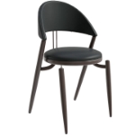 Picture of Dining Chair Upholstered Leather in Iron With an Open Curved Back Design