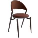 Picture of Dining Chair Upholstered Leather in Iron With an Open Curved Back Design