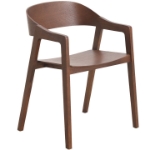 Picture of Dining Chairs in Sturdy Oak Wood with Open Back Design and Armrests