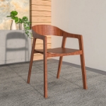 Picture of Dining Chairs in Sturdy Oak Wood with Open Back Design and Armrests