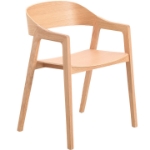 Picture of Dining Chairs in Sturdy Oak Wood with Open Back Design and Armrests