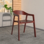 Picture of Dining Chairs in Sturdy Oak Wood with Open Back Design and Armrests