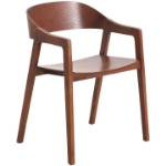 Picture of Dining Chairs in Sturdy Oak Wood with Open Back Design and Armrests