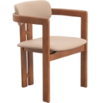 Picture of Dining Chair with Upholstered Leather and Rubberwood Legs