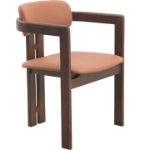 Picture of Dining Chair with Upholstered Leather and Rubberwood Legs