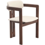 Picture of Dining Chair with Upholstered Leather and Rubberwood Legs