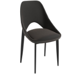 Picture of Dining Chair with a Curved Open Back Design in Black Iron