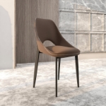 Picture of Dining Chair with a Curved Open Back Design in Black Iron