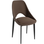 Picture of Dining Chair with a Curved Open Back Design in Black Iron