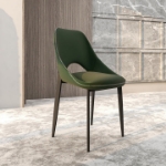 Picture of Dining Chair with a Curved Open Back Design in Black Iron