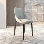 Picture of Dining Chair with a Curved Open Back Design in Black Iron