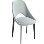 Picture of Dining Chair with a Curved Open Back Design in Black Iron