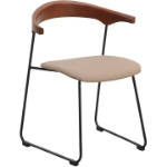 Picture of Dining Chair with a Beech Wood Curved Back and Iron Legs