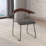 Picture of Dining Chair with a Beech Wood Curved Back and Iron Legs