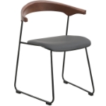 Picture of Dining Chair with a Beech Wood Curved Back and Iron Legs