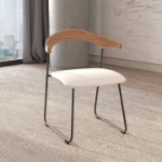 Picture of Dining Chair with a Beech Wood Curved Back and Iron Legs