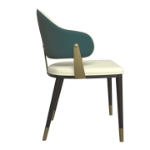 Picture of Dining Chair with a Curved Back and Gold Accents Design in Iron