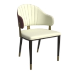 Picture of Dining Chair with a Curved Back and Gold Accents Design in Iron