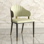 Picture of Dining Chair with a Curved Back and Gold Accents Design in Iron