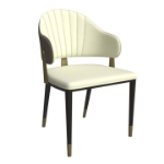 Picture of Dining Chair with a Curved Back and Gold Accents Design in Iron