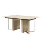 Picture of 78.7/ 98.4/ 118.10" Extendable Dining Table with TOP: tempered silk – screened glass