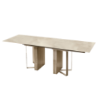 Picture of 78.7/ 98.4/ 118.10" Extendable Dining Table with TOP: tempered silk – screened glass