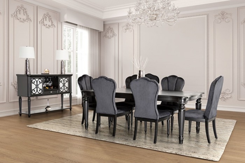 Picture of 84" Black or Silver Finish Dining Table