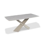 Picture of 71" White Top with Black/Brown Legs Dining Table