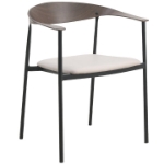 Picture of Dining Chair Upholstered in Leather with Stainless Steel Frame and Legs