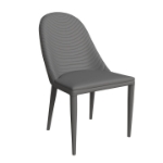 Picture of Dining Chair Upholstered in Leather with Metal Legs Covered in Leather