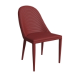 Picture of Dining Chair Upholstered in Leather with Metal Legs Covered in Leather