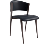 Picture of Dining Chairs Upholstered in Leather Kitchen Room Chairs with Metal Legs