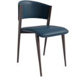 Picture of Dining Chairs Upholstered in Leather Kitchen Room Chairs with Metal Legs