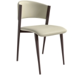 Picture of Dining Chairs Upholstered in Leather Kitchen Room Chairs with Metal Legs