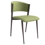 Picture of Dining Chairs Upholstered in Leather Kitchen Room Chairs with Metal Legs