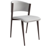 Picture of Dining Chairs Upholstered in Leather Kitchen Room Chairs with Metal Legs