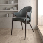 Picture of Leather Dining Chair with Iron Legs