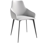 Picture of Dining Chair Ergonomic Design with Upholstered Seating and Sturdy Iron Legs